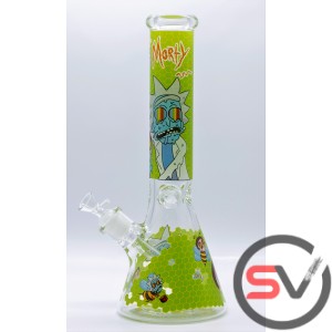 RICK AND MORTY BEES GLASS BEAKER 14inch